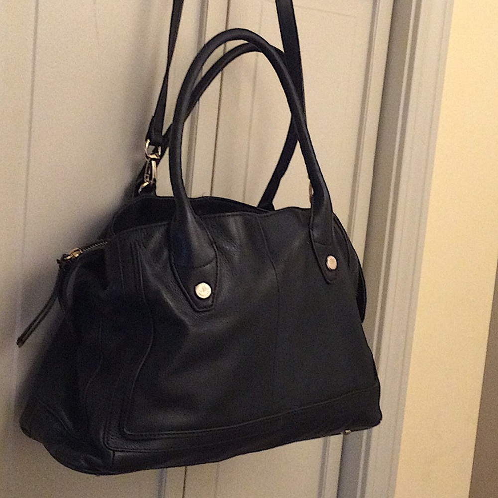 B. Makowsky Black Leather Tote